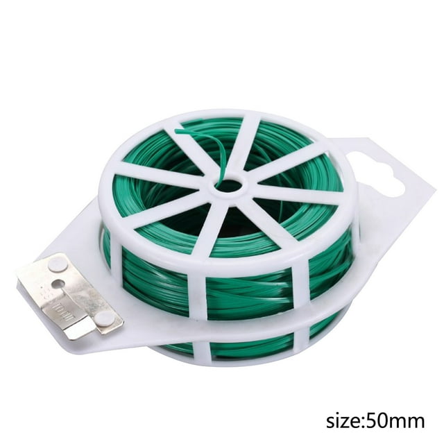 Fiudx Alambre para Jardín, Hierro Recubierto de Plástico, Diseño Resistente y Flexible, Bridas Reutilizables para Plantas, Cables y Más, Color Verde, Longitud de 20 M, 50 M o 100 M, Uso Doméstico Ver