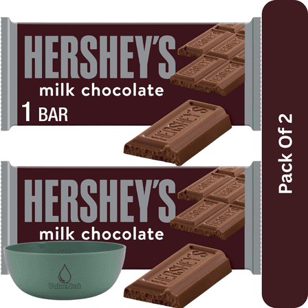 Hershey's Milk Chocolate CandyBar 1.55 oz,  With Olive Green Bowl By ValueNest