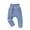 Blue, variant on MeetoTime Infant Toddler Long Pants Baby Elastic Waist Fall Winter High-waisted Belly Protection Fleece Thermal Pants Suitable for 6 Months-3 Years