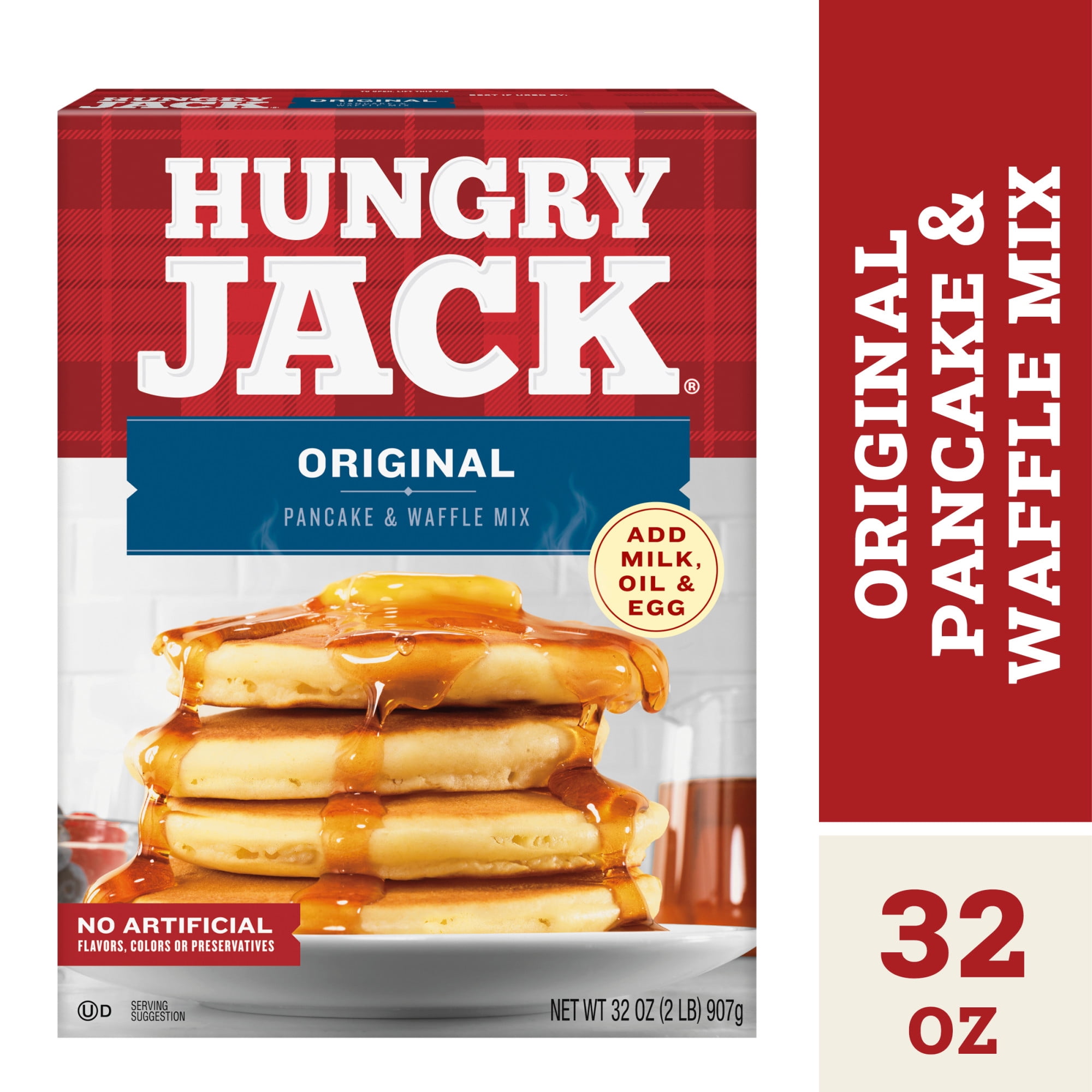 Hungry Jack Original Pancake Mix and Waffle Mix, 32 oz Box