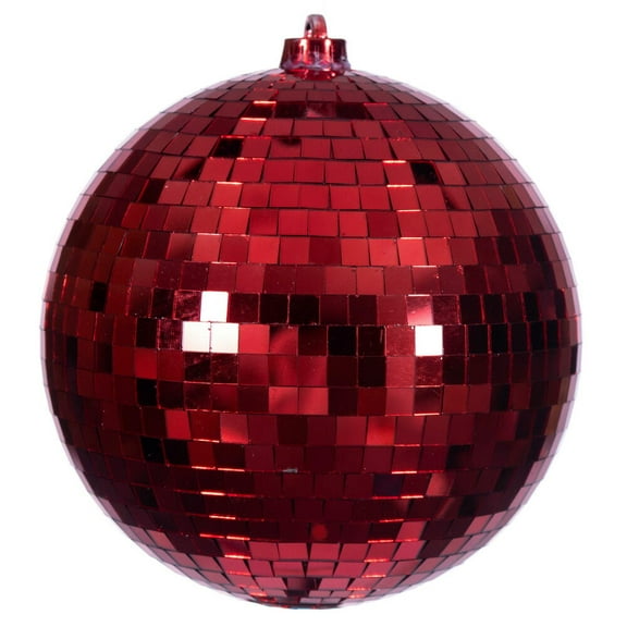 8" Red Mirror Ball Ornament