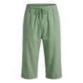 thumbnail image 6 of Axiiglly Capri Pants for Men, Drawstring Mid Waist Loose Fit Pants, Beach Vacation Stretchy Capris with Pockets, S-2XL, 6 of 7