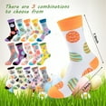 thumbnail image 4 of COOPLUS Womens Easter Socks Fun Multi-Colored Egg Pattern Crew Socks for Women Holiday Gifts 5 pairs, 4 of 8