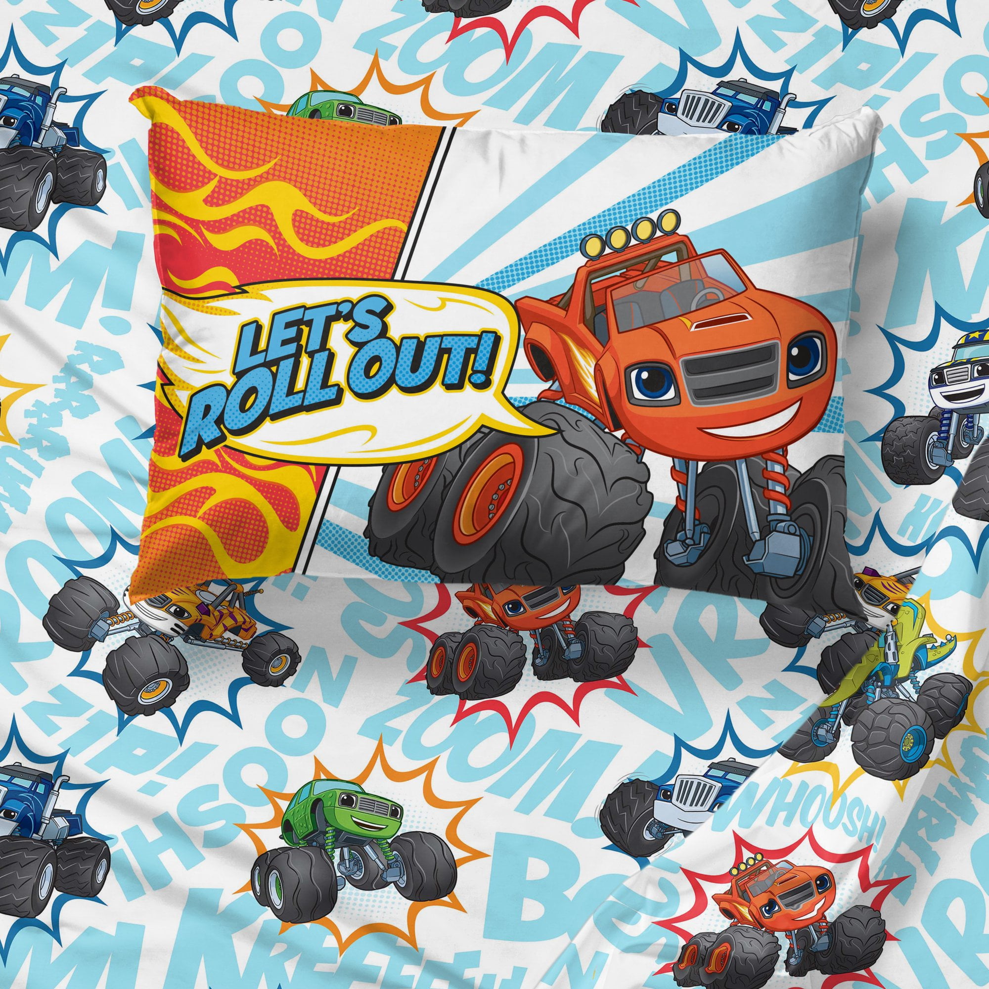 Blaze & the Monster Machines Off To The Races 3 Piece Crib/Toddler Size Kids Sheet Set