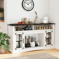 thumbnail image 4 of Gymax TV Stand w/LED Lights & Remote Control Storage Cabinets & Adjustable Shelves White, 4 of 10