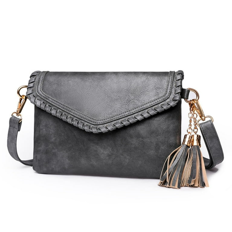 Suede Crossbody Black Leather Shoulder Leather Bag Sling Bag 