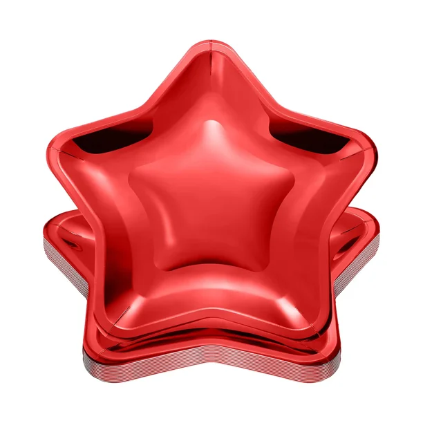Platos de papel con forma de estrella de melamina, colores patrióticos ecológicos, 30 piezas, platos desechables duraderos y resistentes al remojo de alta calidad para fiestas, graduaciones, picnics