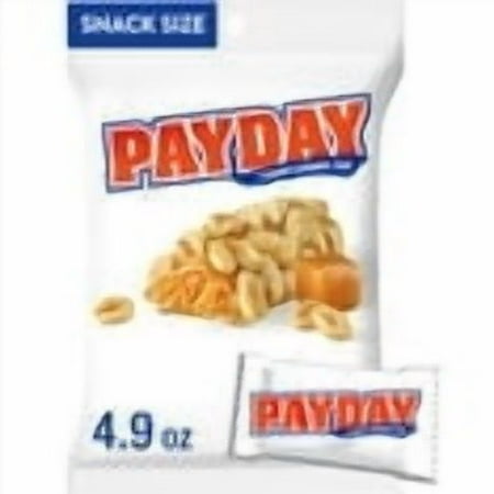 Payday Peanut Caramel Snack Size Candy, Bag 4.9 oz (Pack of 18)
