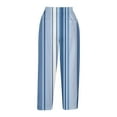 thumbnail image 5 of QATAINLAV Striped Capris Pants for Women Casual High Waisted Drawstring Cropped Trousers Summer Beach Capri Pants with Pockets Multicolor 4XL, 5 of 6
