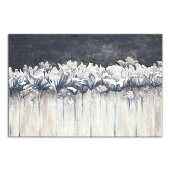 Creative Products Navy Row of Flowers 30x20 Canvas Wall Art