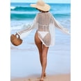 thumbnail image 5 of jinghuiyue Womens Summer Crochet Swimsuit Coverup Boat Neck Hollow Out Knit Sweater Tops Beach Vacation Clothes M, 5 of 7