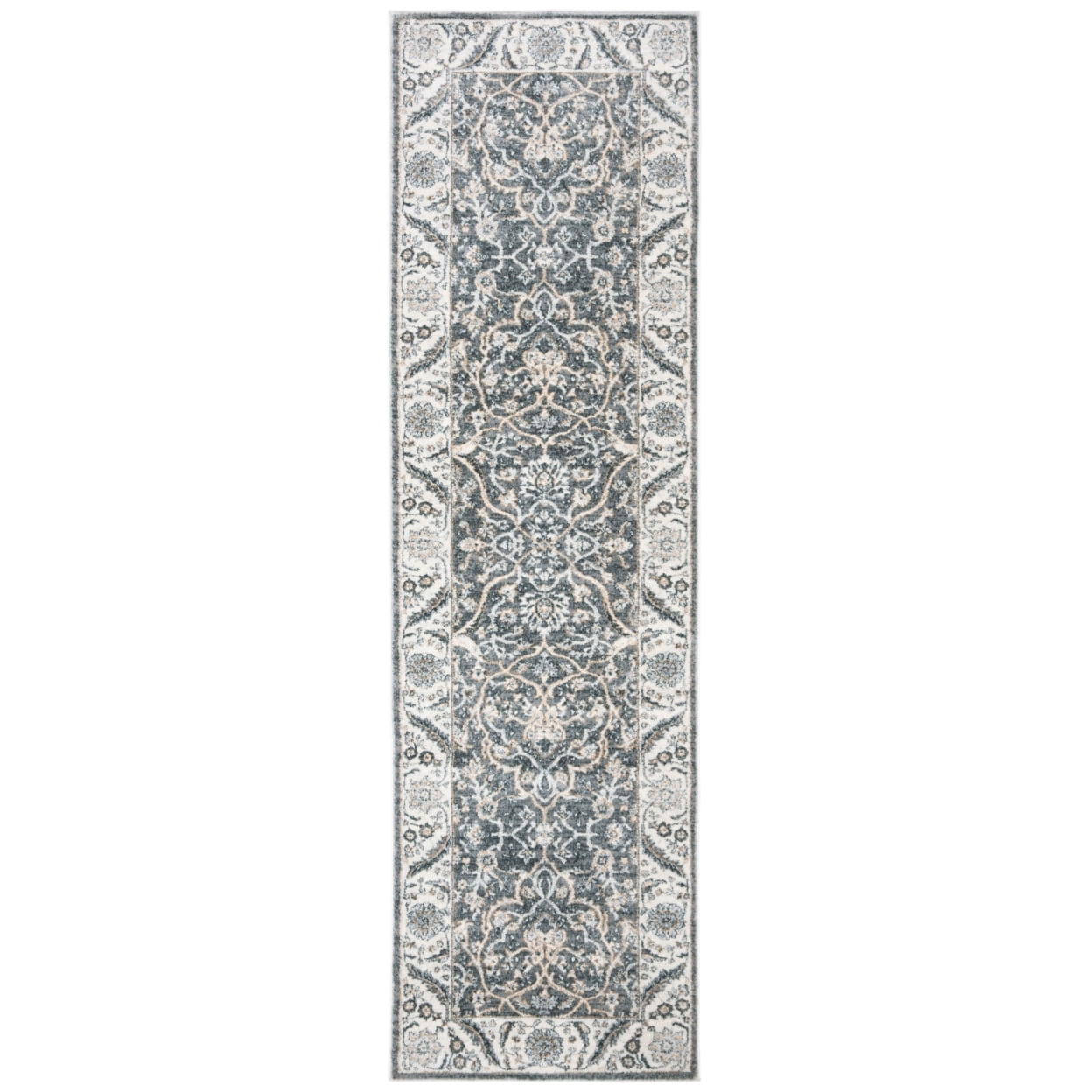 SAFAVIEH Isabella Kuzman Floral Bordered Area Rug, Grey/Dark Grey, 5'3" x 7'6"