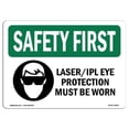 thumbnail image 1 of SignMission OS-SF-A-1218-L-10667 Premier Signe de Sécurité 12 x 18 Po - la Protection des Yeux au Laser Doit Être Portée avec Symbole, 1 of 1