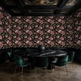 thumbnail image 3 of Magic Peel and Stick Wallpaper Pink Lilies Butterflies Snail Dark Floral Wall Mural 17.7in x 9.8ft Self Adhesive Removable Wall Paper Renter Friendly Wallpaper for Bedroom Kitchen Livingroom, 3 of 8