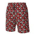 thumbnail image 5 of Kll Red Floral Men'S Casual Summer Beach Shorts Hawaiian Shorts With Pockets-3x-Large, 5 of 9