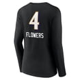 thumbnail image 3 of Women's Zay Flowers Black Baltimore Ravens Team Wordmark Player Name & Number Long Sleeve V-Neck T-Shirt, 3 of 3