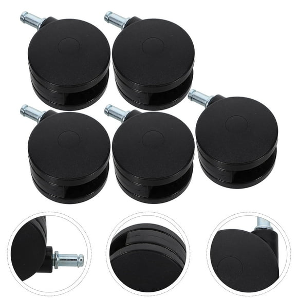 TABLZONE 5Pcs Desk Wheels Black Mute Wheels And Wear Resistant For Office Furniture