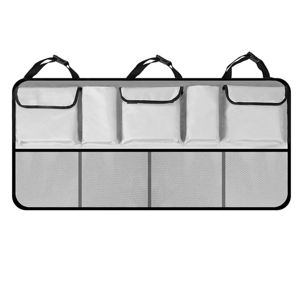 Kenally Bolsa organizadora para coche, bolsa de almacenamiento trasera para silla de vehículo, bolsa organizadora de tela Oxford para maletero trasero Ventana automotriz Gris mejora Kenally VI000471-03