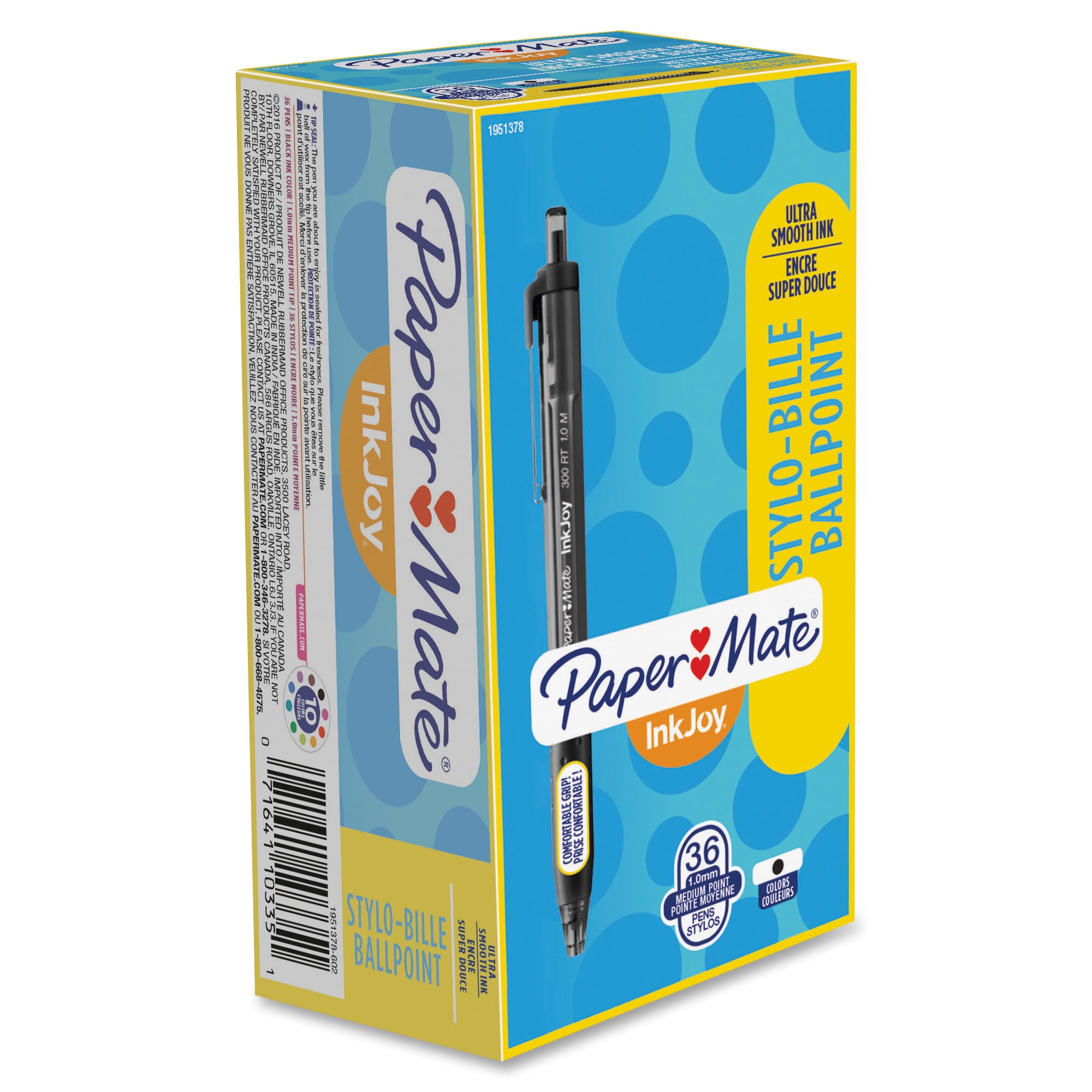 Paper Mate InkJoy 300RT Retractable Ballpoint Pens, Medium Point, Black