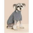 thumbnail image 4 of Gustave Dog Sweater Winter Fleece Clothes Puppy Dog Turtleneck Sweaters Pullover Cold Weather Soft Warm Pet Sweatshirt Outfits with Leash Ring for Small Medium Dogs - Gray, 2XL, 4 of 7
