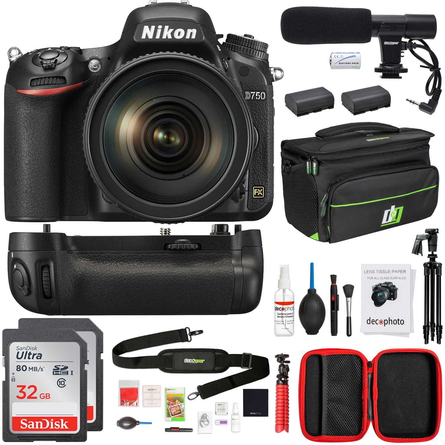 Nikon D750 DSLR 24.3MP HD 1080p Digital Camera w/24120mm Lens+32GB