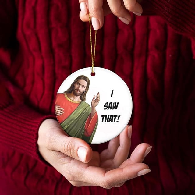 Funny Christmas Ornaments - I Saw That - Christmas Hanging For Friend Lovely Coworker Warm Greetings Christmas Hanging Home Decor Items