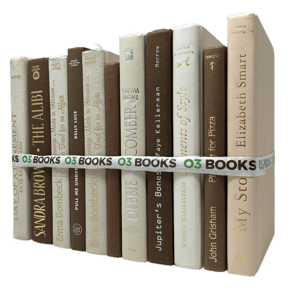 Creamy Elegance Decorative Books Creme and Dark Brown