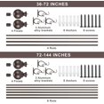 thumbnail image 6 of Double Curtain Rods for Window 72-144", Adjustable Double Drapery Rod with Round & Barrel Finials, 1-Inch Front and 5/8 Inch Diameter Back Double Decorative Curtain Rod, Telescoping Curtain Rod Bronze, 6 of 12