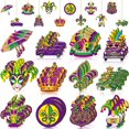 thumbnail image 1 of Husfou - 36 adornos colgantes de madera para Mardi Gras, para el hogar, fiestas de carnaval y decoración al aire libre, 1 of 7