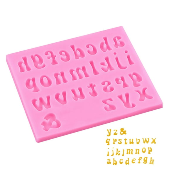 LEHOZIHEQ Letter Molds, for Chocolate Covered Strawberries, Silicone Uppercase Lowercase Alphabet Number Fondant Mold