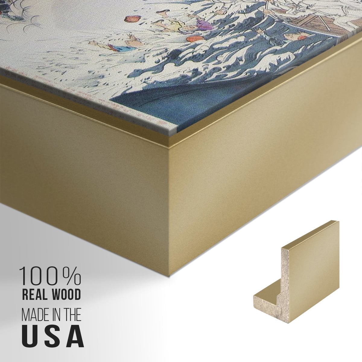 Vintage Landscape-XXXI By Wexford Home Framed in Gold Wood Gallery Wrapped Canvas 17 in. x 25 in.