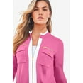 thumbnail image 2 of Roaman's Women's Plus Size Side Stripe French Terry Pull On Pant Set, 2 of 6
