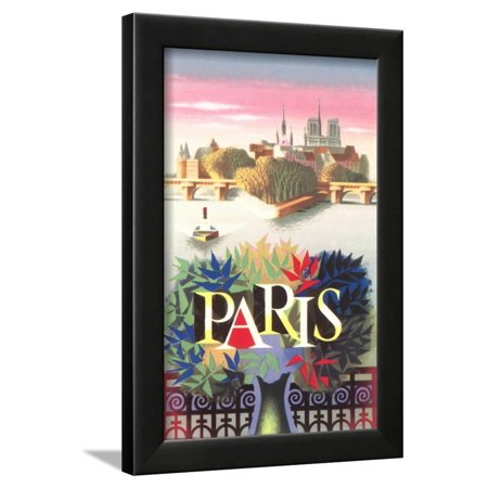 Paris Travel Poster Framed Print Wall Art