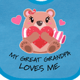thumbnail image 4 of Inktastic My Great Grandpa Loves Me Bear and Hearts Boys or Girls Baby Bib, 4 of 4
