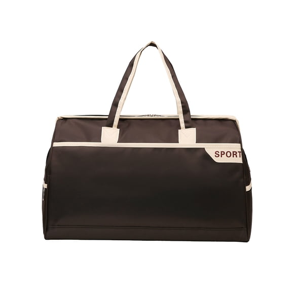 Fasiaou Travel Duffel Bag - Large Shoulder Weekender Overnight Bag, Carry on Bags with Wet Pocket, Waterproof Expandable Duffel Bags with Trolley Sleeve for Sports Travel Gym,Brown