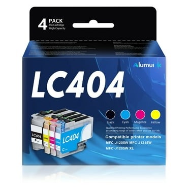 High Capacity LC404 Ink Cartridges Combo 4 Pack: Replacement for Brother LC404 Ink Cartridge MFC-J1205W MFC-J1205W XL MFC-J1215W Printer