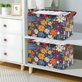 thumbnail image 2 of Yayeee Foldable Storage Basket for Shelves with Handles Waterproof Cloth Bins, Bright Colorful Flowers Pattern, 2 of 7