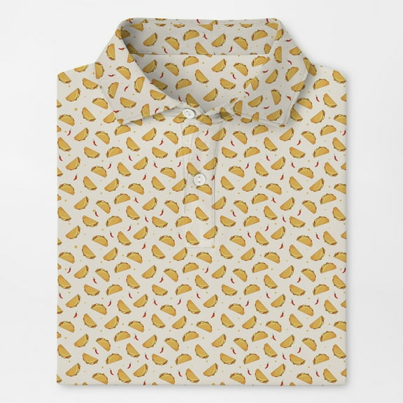 Yellow Taco Polo Shirt for Men Women Short Sleeve Mexico Golf Polo Shirt