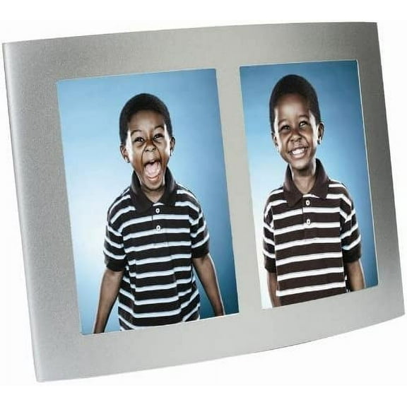 Neil Enterprises Inc. Aluminum Curve 3.5x5 2-Photo Tabletop Picture Frame - Pack of 12