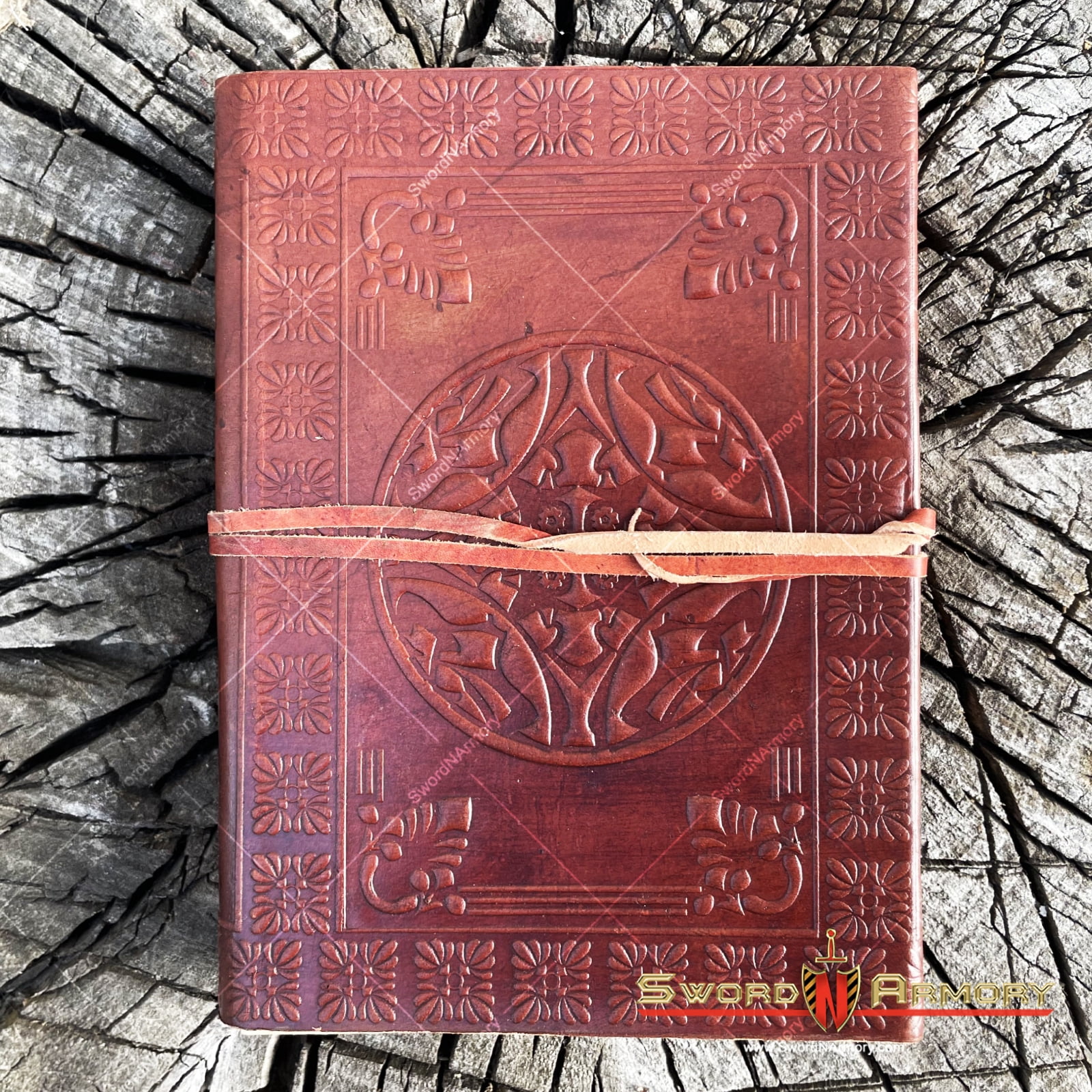 Medieval Genuine Leather Journal Diary Parchment Paper Brown Celtic Circle Theme