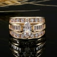 thumbnail image 4 of K-KED Marquise 18K Gold Plated White Sapphire Engagement Ring Women Party Rings Gift-7-#1, 4 of 9