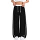 thumbnail image 2 of Pantalones largos para niños, de color liso, con cintura elástica y bolsillos laterales, ajustados, deportivos, largos, de poliéster., 2 of 8