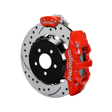Wilwood 140-14263-DR AERO4-MC4 Rear Big Brake Kit, 14", Drilled, Red Currie Pro-Tour Unit Bearing Floatier
