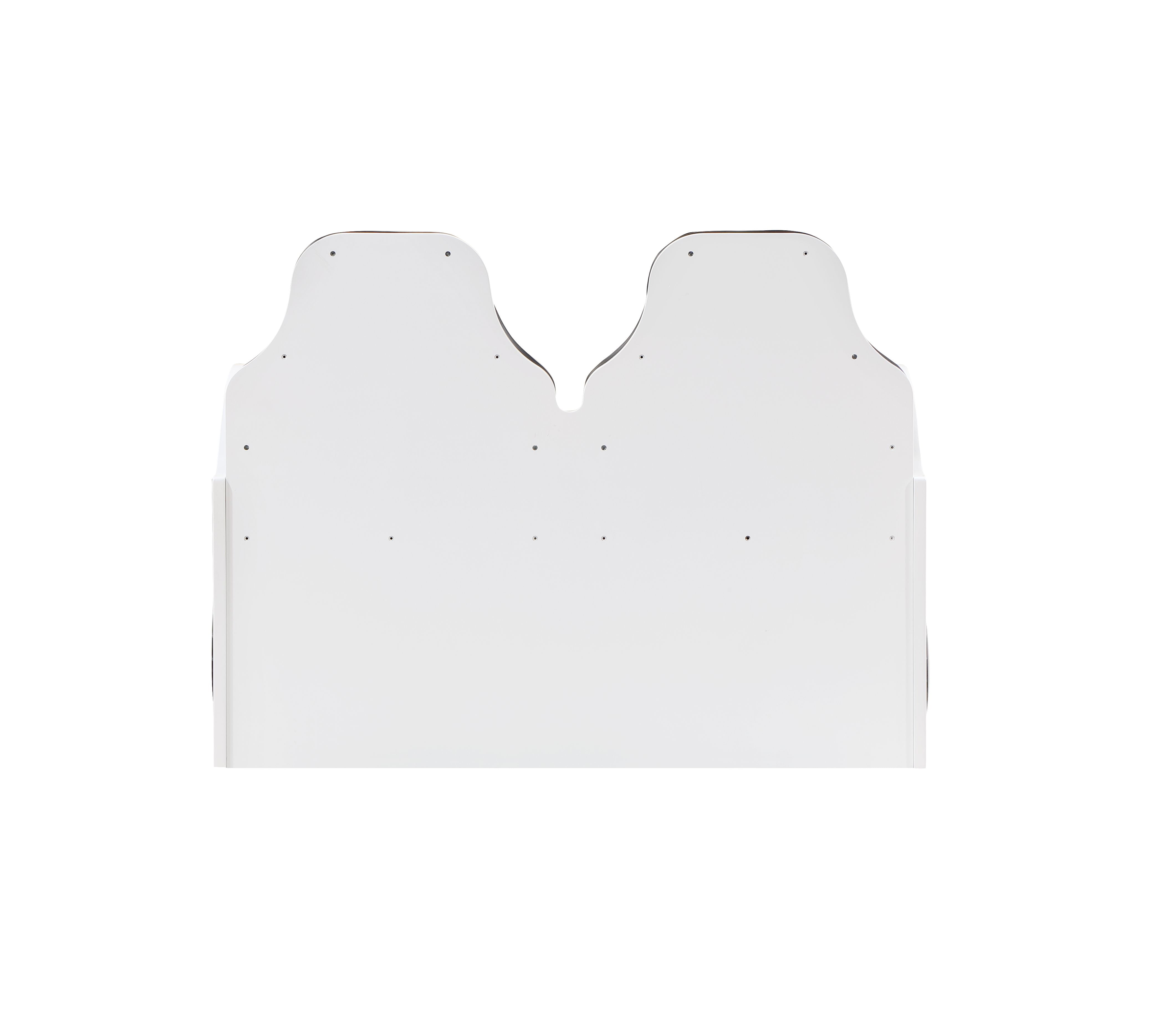 Bed Frame White Finish Twin Car Bed with LED