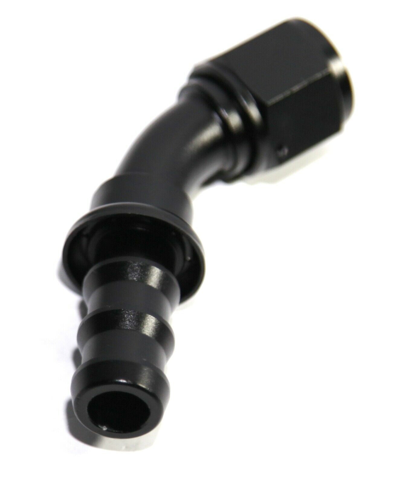 BLACK AN10 10AN AN10 45 Degree Push On/ Push Lock Hose End Fitting