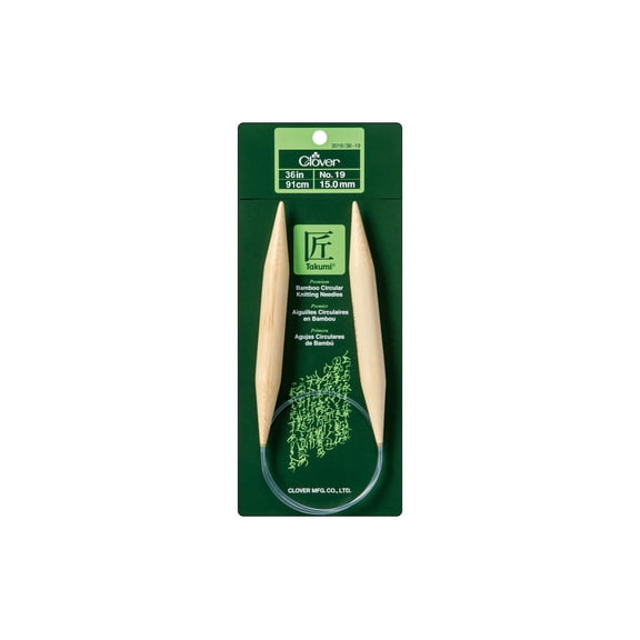 Clover Bamboo Circular Knitting Needles 36" 19