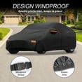 thumbnail image 4 of Unique Bargains Car Cover 210D-PU Oxford Outdoor Full Car Cover All Weather Waterproof Windproof Sun Protection with Driver Door Zipper Black for Kia EV6, 4 of 7