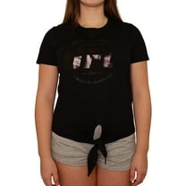 Reebok Womens Tie Front Graphic T-Shirt, Black, Medium