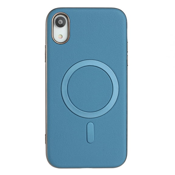 for iPhone XR Magnetic Case PU Leather [Compatible with Mag-Safe Wireless Charging] Magnetic Cover Shockproof Lightweight Slim Anti-Scratch Phone Cover for iPhone XR, Lightblue