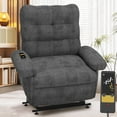 thumbnail image 3 of Power Lift Recliner Chair, PAPROOS Electric Lift Chair for Elderly with Remote Control and Infinite Position, Side Pocket, Modern Ergonomic Lounge Recliner Chair for Living Room Home Theater, Grey, 3 of 10